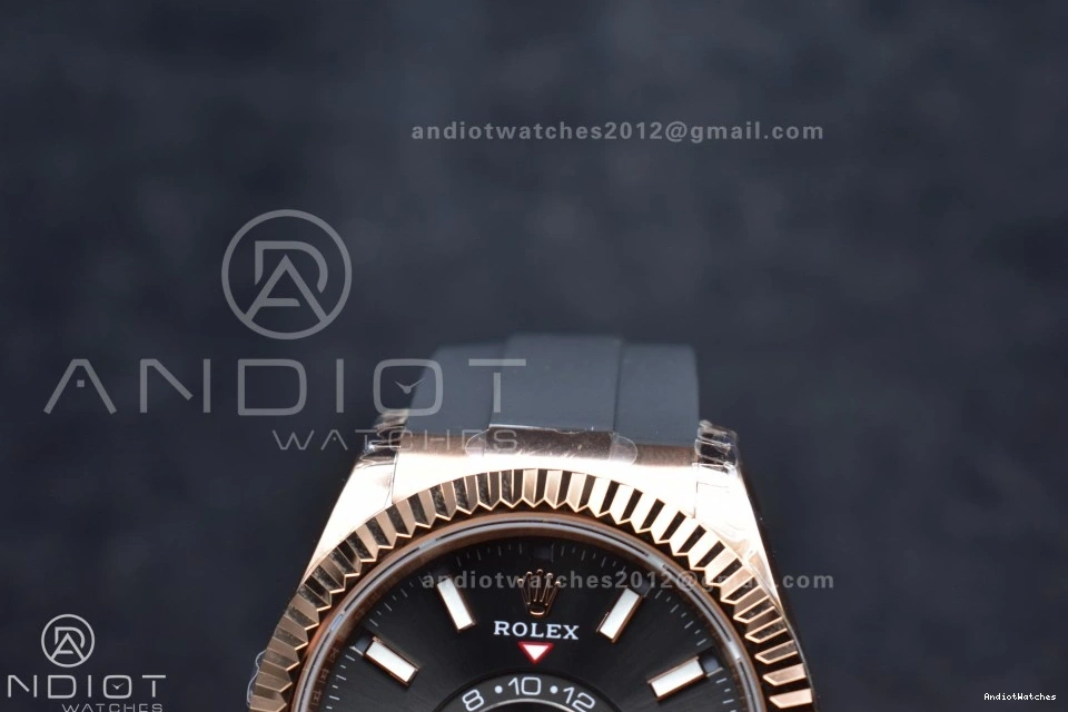 1104 RG Upgraded Gray Oysterflex Noob on A23J Strap Dial Best Skydweller Edition 0123